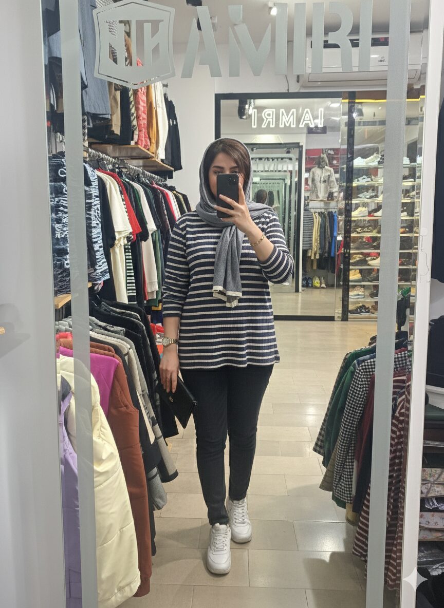 بلو آستین بلند کشی راه راه 2 بلوز آستین بلند کشی راه راه