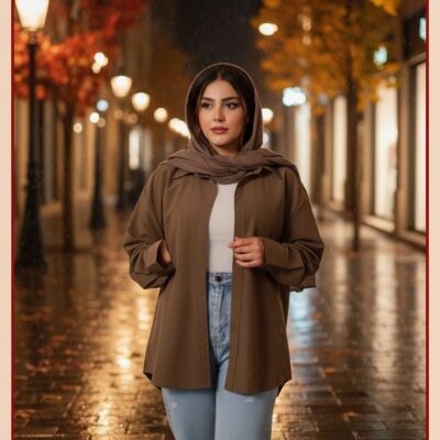 پیراهن داکرون قهوه ای