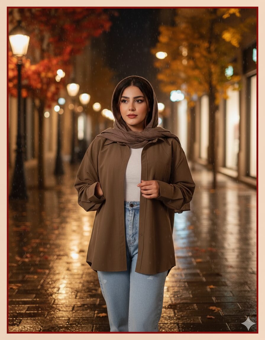 پیراهن داکرون پیراهن داکرون قهوه ای