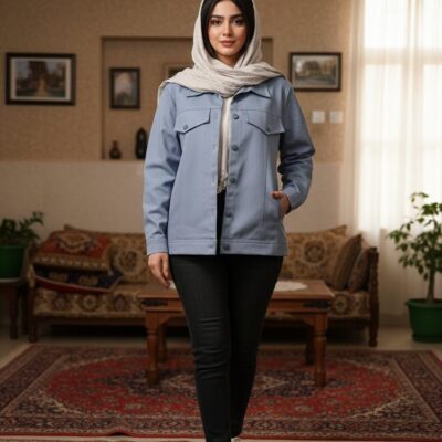 کت کتان کش دو جیب